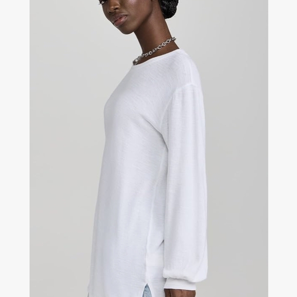 Free People White Long Sleeve Tee Bell Sleeves. A Bit Thicker Then Most F.P.tees - Picture 4 of 5